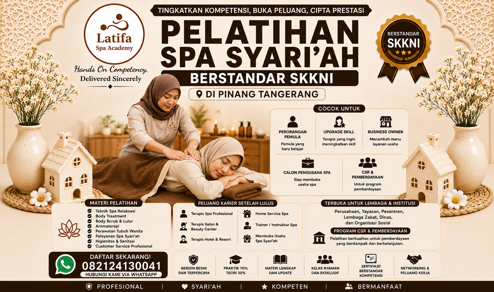 Pelatihan Spa Syari'ah Berstandar SKKNI di Pinang Tangerang 082124130041